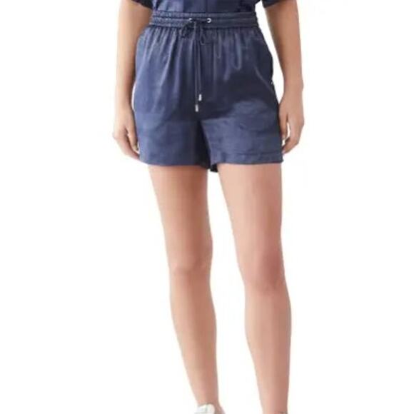 SCOTCH & SODA Women's Jacquard Elastic Shorts Large Blue Night Drawstring NWT - Picture 2 of 14